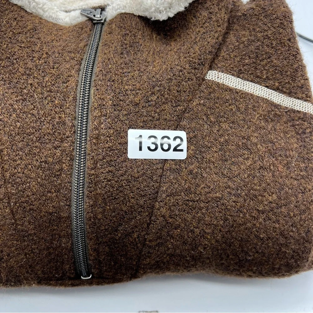 Kuhl Alfpaca 1/4 zip pullover Men XL Brown cream stitching pockets outdoor